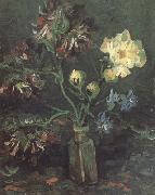 Vincent Van Gogh Vase with Myosotis and Peonies oil painting artist